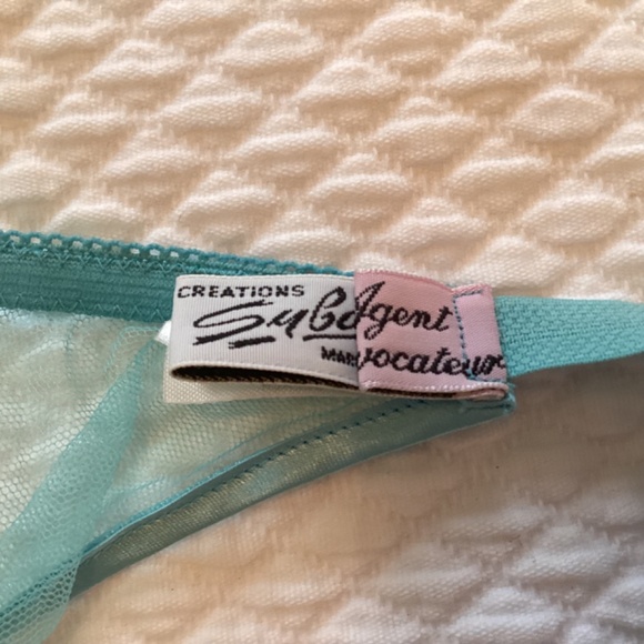 *NWOT* Vintage Agent Provocateur Mesh Lingerie Set - Ice Blue with Pink Rosettes - Picture 16 of 16
